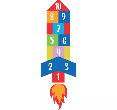Adesivi murali razzo hopscotch per bambini - TenStickers