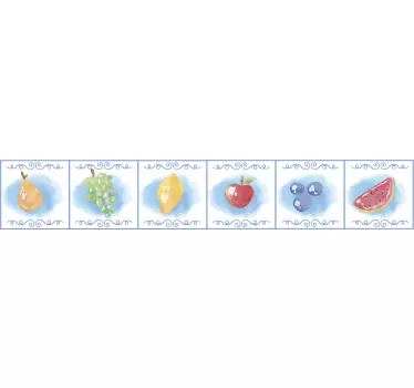 Greca adesiva arte fruttata vibrante - TenStickers