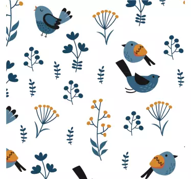 Pellicola adesiva per mobile piante e uccelli - TenStickers