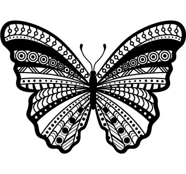 Disegno per pareti farfalla ornata - TenStickers