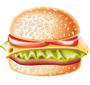 Adesivo decorativo illustrazione hamburger 6 - TenStickers