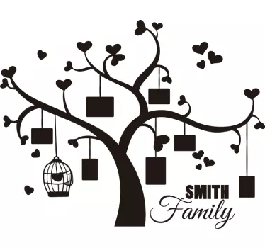 Adesivo murale camera da letto famiglia albero - TenStickers