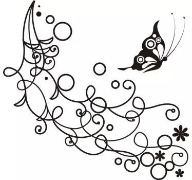 Disegno per pareti farfalle con adorni - TenStickers