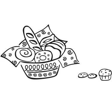 Sticker decorativo illustrazione cesta del pane - TenStickers