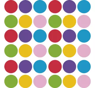 Adesivo geometrico motivo a cerchi colorati - TenStickers