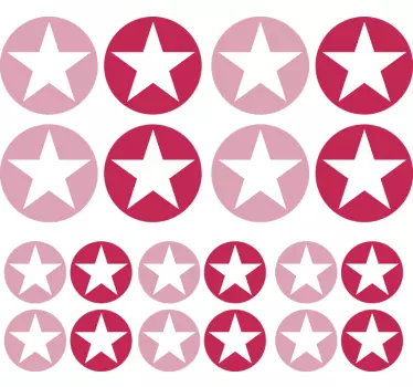 Adesivo geometrico motivi a stelle rosa - TenStickers