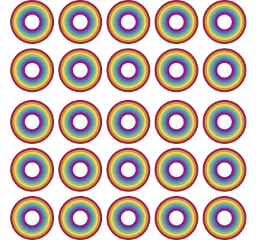 Adesivo geometrico motivi rotondi vibranti - TenStickers
