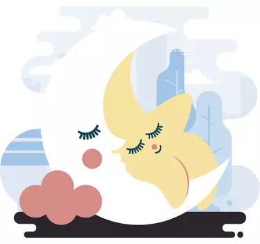 Adesivo murale bambini luna e stella - TenStickers