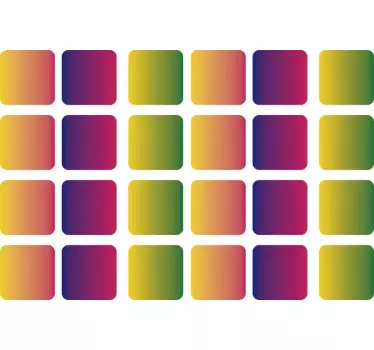 Adesivo geometrico quadrati colorati sfumati - TenStickers