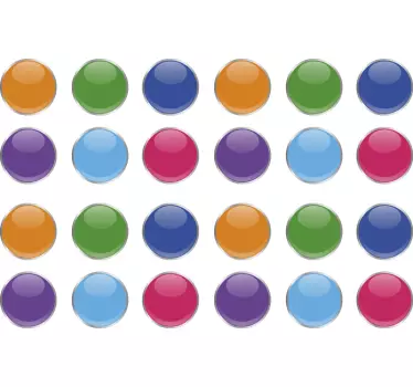 Adesivo geometrico elementi circolari vivaci - TenStickers