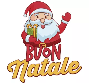 Adesivo Natale babbo natale auguri - TenStickers