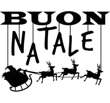 Adesivo Natale slitta con renne - TenStickers