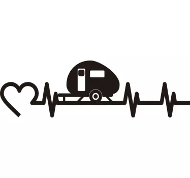 Adesivo camper con linea del cuore - TenStickers