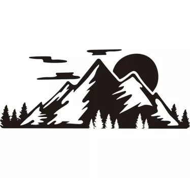 Adesivo per camper montagne al tramonto - TenStickers