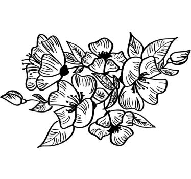 Adesivo per auto matrimonio decorazioni floreali - TenStickers