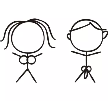 Adesivo personalizzato matrimonio sposi stilizzati parabrezza - TenStickers