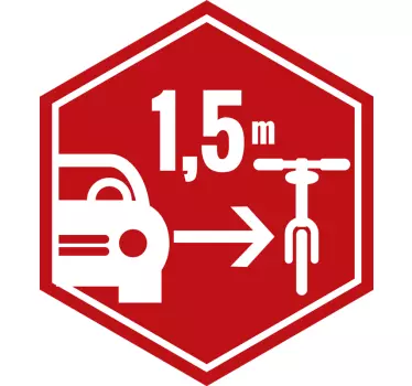 Adesivo per auto bici rispetto per il ciclista - TenStickers