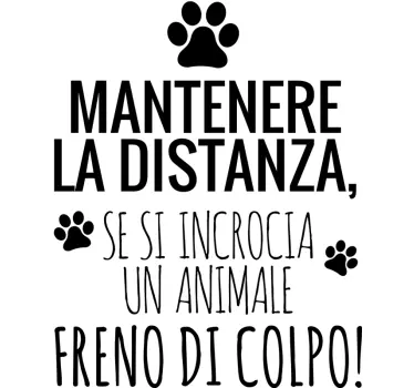 Adesivo per auto "mantenere la distanza" - TenStickers