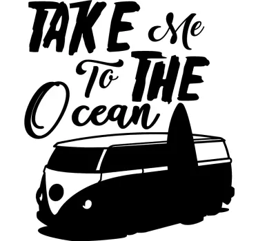 Adesivo per camper con furgone da surf - TenStickers