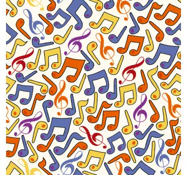 Adesivo per box doccia note musicali colorate - TenStickers