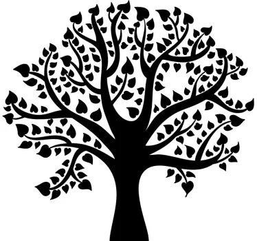 Adesivo fiore albero con cuori adesivo da parete albero - TenStickers