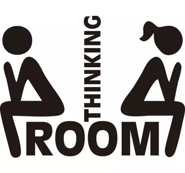 Adesivo per porta bagno stanza del pensatore  - TenStickers