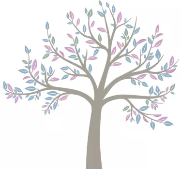 Adesivo murale albero giardino di primavera - TenStickers