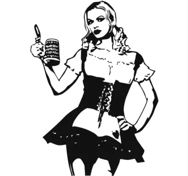 Sticker decorativo ragazza con birra - TenStickers