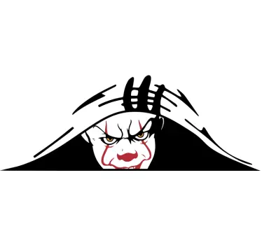 Adesivo per auto clown guardando - TenStickers