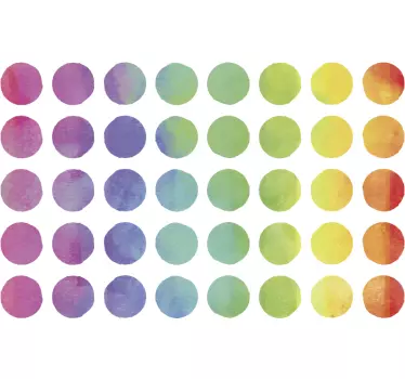 Adesivo murale decorazione punti arcobaleno - TenStickers
