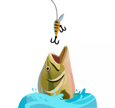 Adesivo per laptop pesca con l'amo cattura - TenStickers