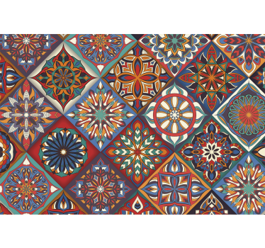 Adesivo per laptop motivi di piastrelle colorate - TenStickers