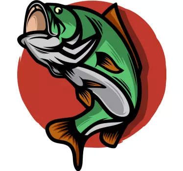 Adesivo per laptop emblema di pesca vivace - TenStickers