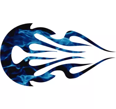 Adesivo moto fiamma tribale blu - TenStickers