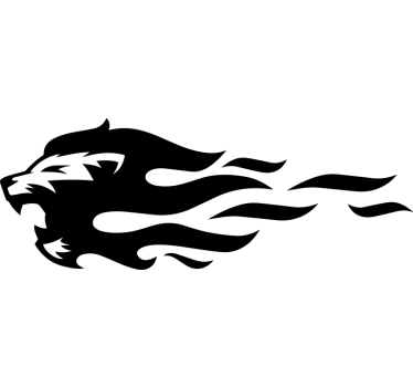 Adesivo per auto leone con fiamme di fuoco - TenStickers