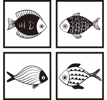 Adesivo bagno piastrelle modello di pesce - TenStickers