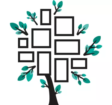 Adesivo murale albero foto di famiglia - TenStickers