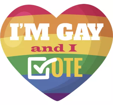Adesivo auto arcobaleno vota gay - TenStickers