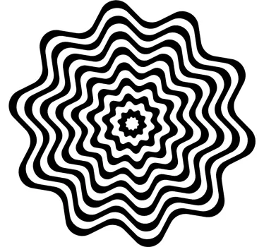 Adesivo geometrico motivo a onde ipnotiche - TenStickers