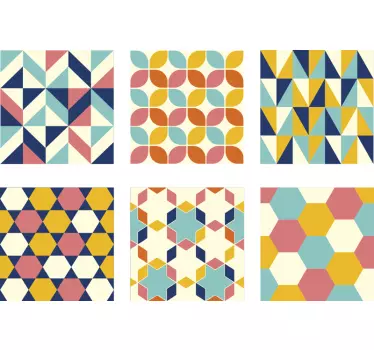 Adesivo per piastrella Vibrazioni retrò - TenStickers
