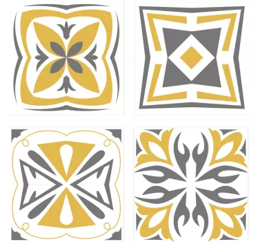Adesivo per piastrella giallo e grigio - TenStickers