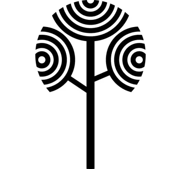 Adesivo murale albero Albero da frutto grandi foglie semplici - TenStickers