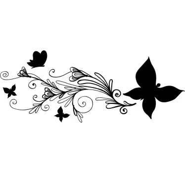 Adesivo per auto fiore e farfalla - TenStickers