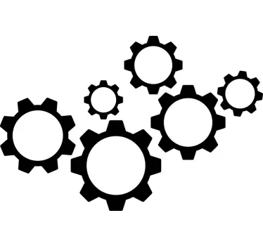 Adesivo geometrico design da parete ingranaggi - TenStickers