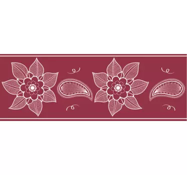 Greca adesiva sofisticato motivo botanico - TenStickers