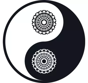 Adesivo pc Ying yang paisley - TenStickers