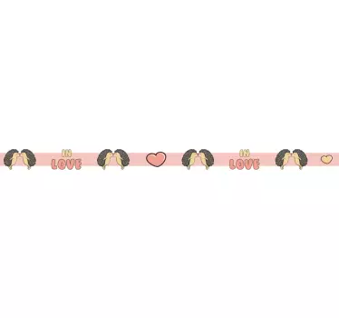 Greca adesiva coppia di ricci che si baciano - TenStickers