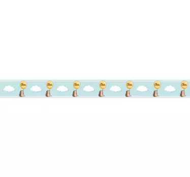 Greca adesiva simpatici palloncini a forma di riccio - TenStickers