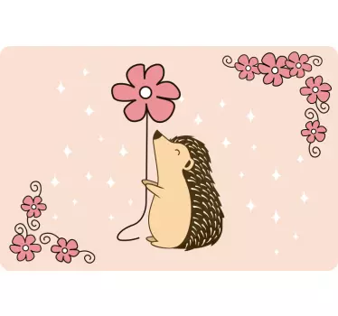 Adesivo pc Istrice e margherita - TenStickers