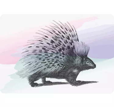 Adesivo per laptop illustrazione animale del porcospino - TenStickers